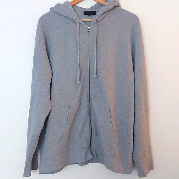 Vince French Terry Full Zip Hoodie Raglan Sleeve Front Pockets Size XL - Picture 4 of 11
